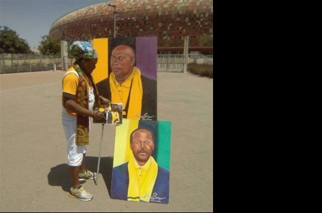Rasta's Kaizer Motaung & Patrice Motsepe Painting Leaves Fans In Stitches
