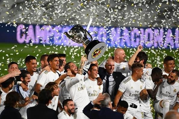 Real Madrid lift LaLiga trophy