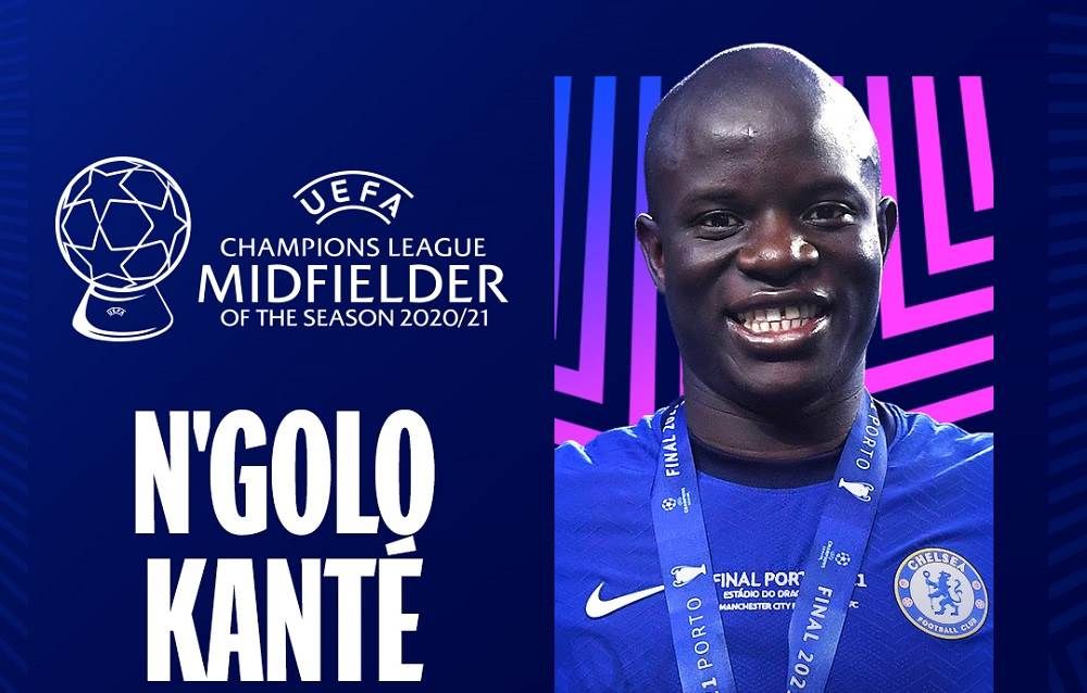 UEFA Men's Midfielder of the Season: N'Golo Kante 