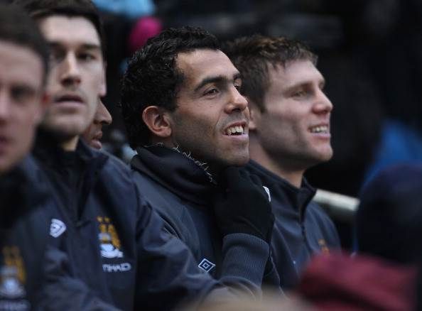Carlos Tevez – tore muscle during kickabout with h