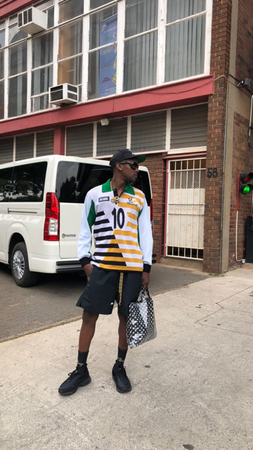 Buddy in Kasi Flavour 10's 98 Bafana Knit Jersey.