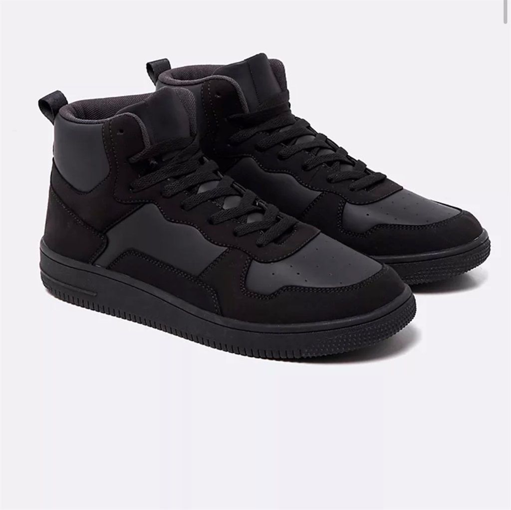 Black high-top sneakers from Mr Price. 