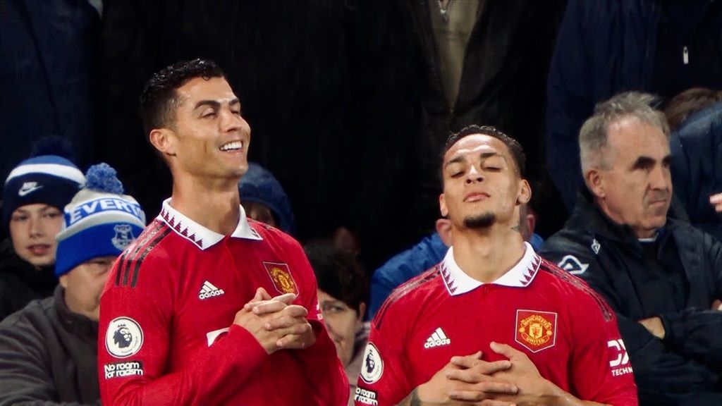 Antony Santos joined Ronaldo for his muted celebra