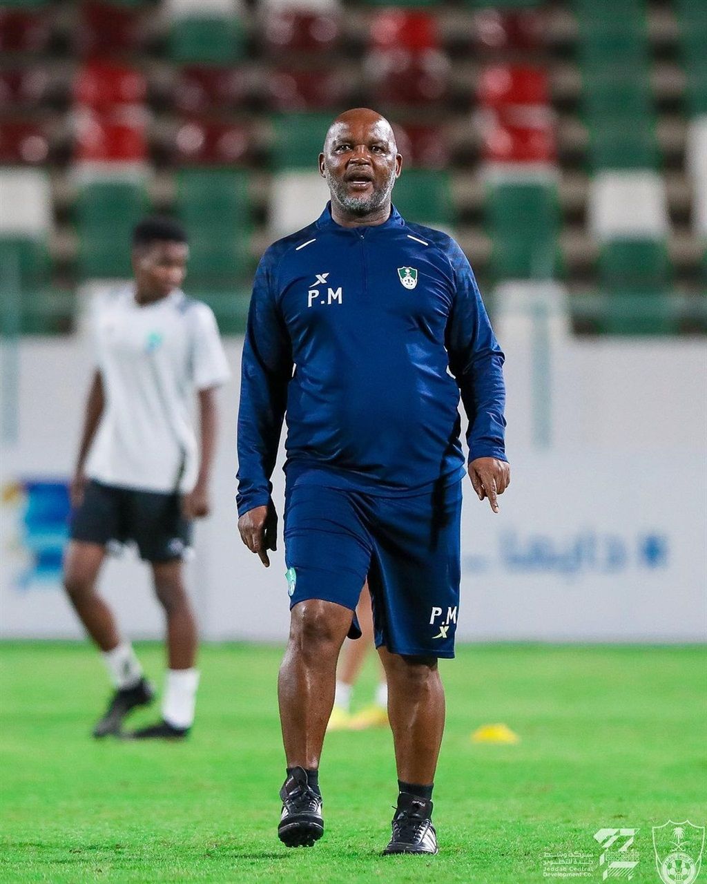 Pitso Mosimane during Al Ahli's training session.