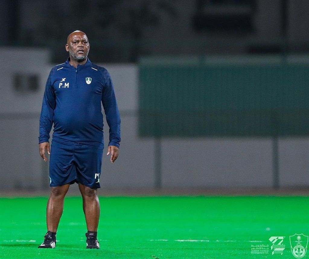 Pitso Mosimane during Al Ahli's training session.