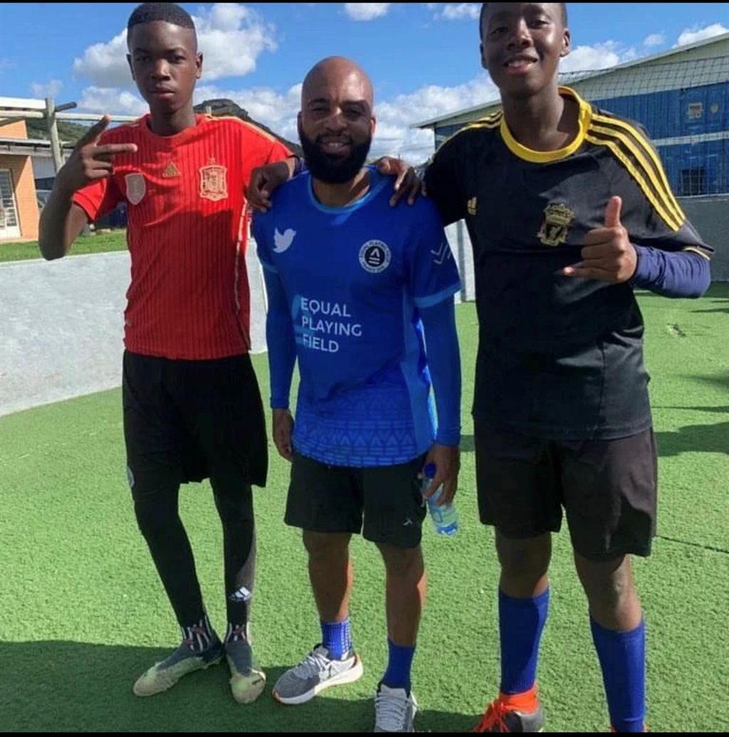 Oupa Manyisa and Brighton Mhlongo held a children'