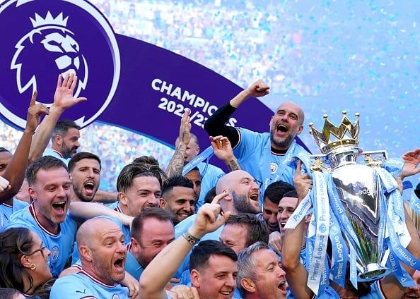 Manchester City celebrate Premier League title