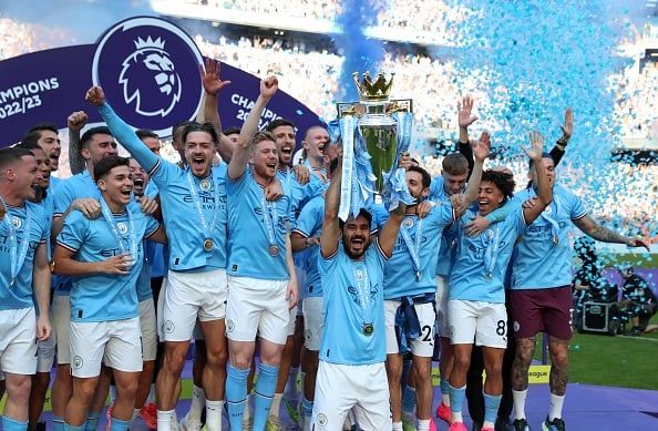 Manchester City celebrate Premier League title