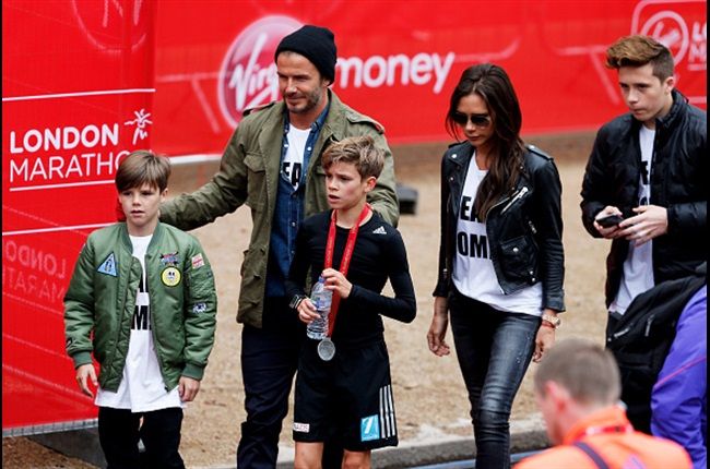 Beckham Shows Support As Son Runs London Marathon